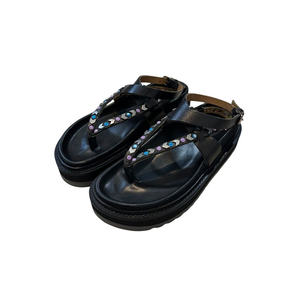 Isabel Marant Elham Stud Embellished Platform Thong Sandal Size EU 36 / US 6-6.5